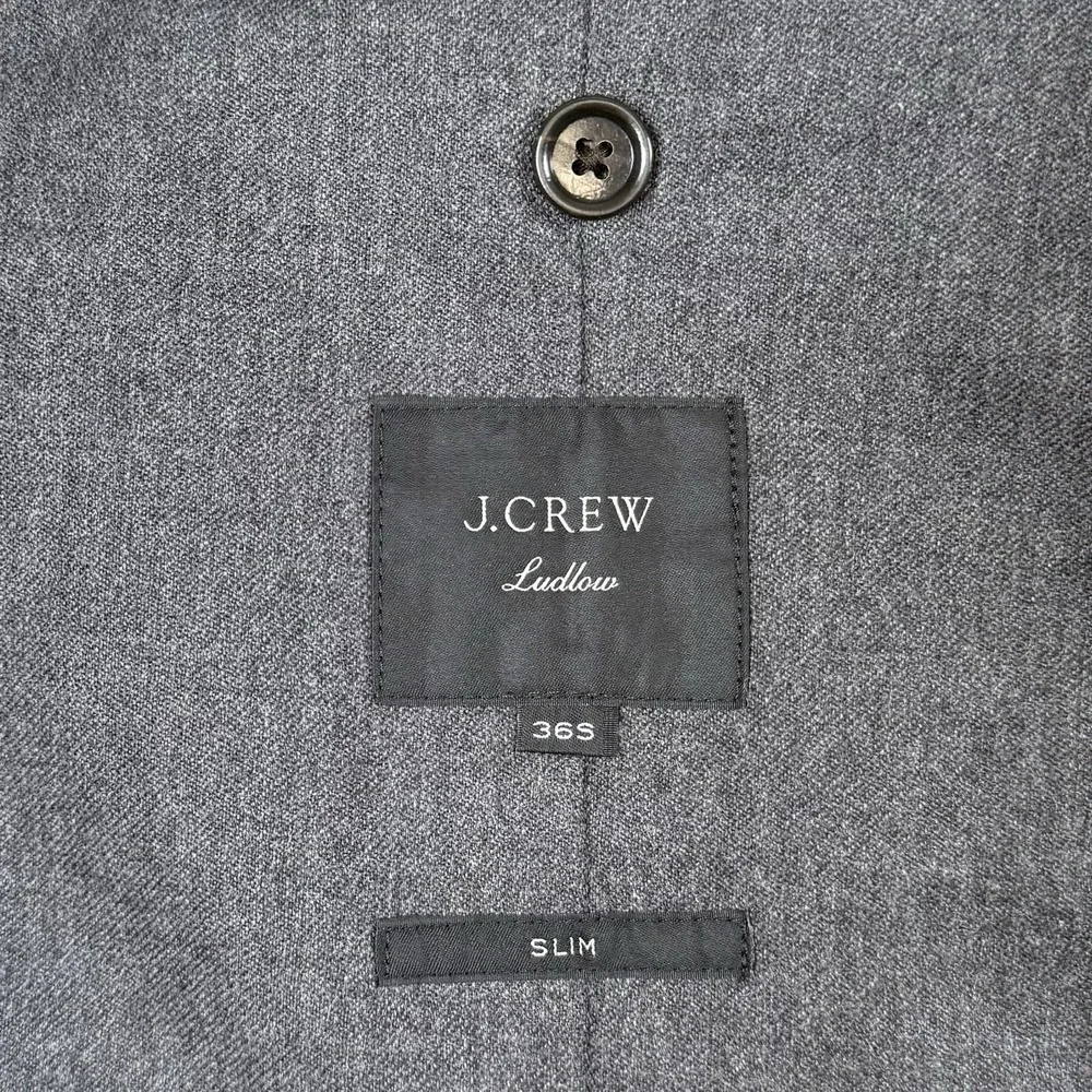 J Crew Ludlow Men's 36S Slim Unstructured Moon Cloth Gray Two Button Blazer